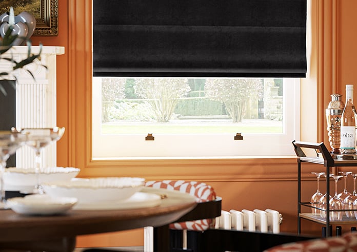 Florence Faux Suede, Classic Black - Motorised Roman Blind - Image 5